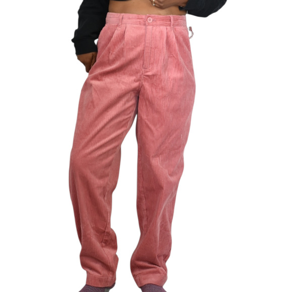 Rowing Blazers Target Corduroy Pants Pink Pleated Pleated High Waist Wale Cord 6 - Picture 11 of 15